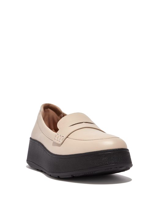 Fitflop Fmode Leather Flatform Penny Loafer Lyst