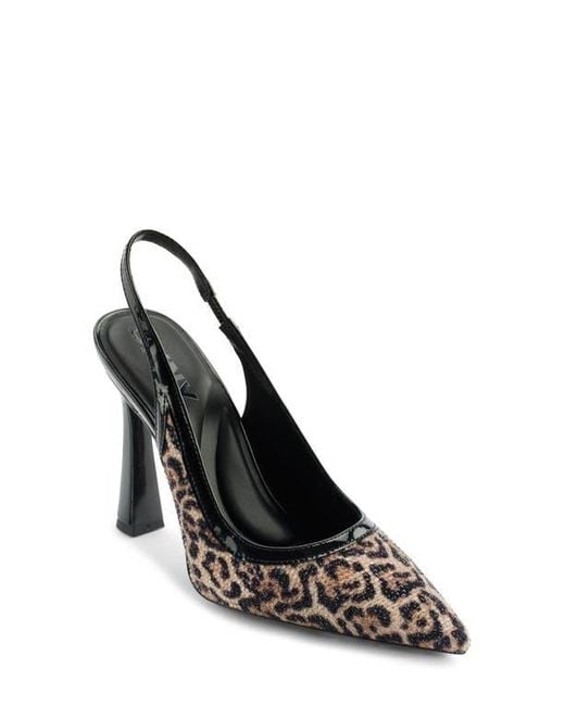 DKNY Black Cinette Slingback Pointed Toe Pump