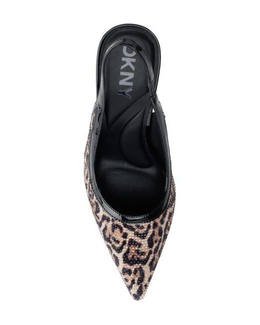 DKNY Black Cinette Slingback Pointed Toe Pump