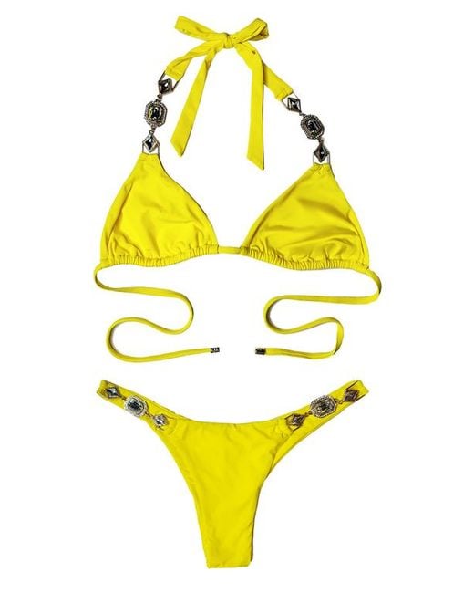 Beach Bunny Swimwear Yellow Raja Tango Bikini Bottom