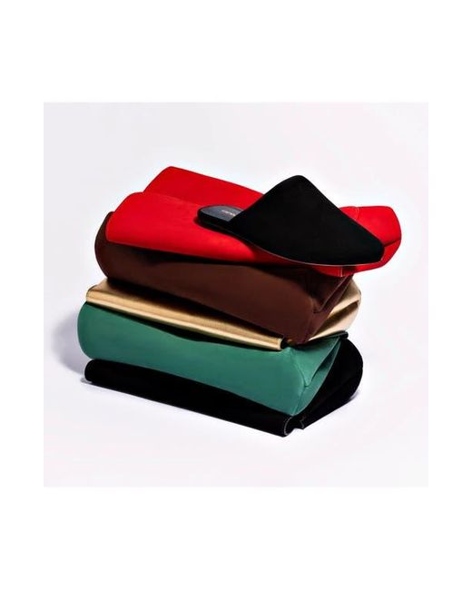 Larroude Black Venice Flat Mule And Pouch Kit