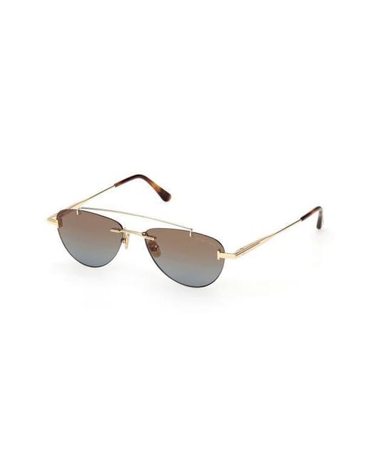 Tom Ford Gray Astor 55Mm Gradient Pilot Sunglasses