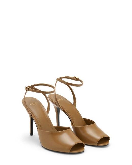 Mango Green Ankle Strap Peep Toe Sandal