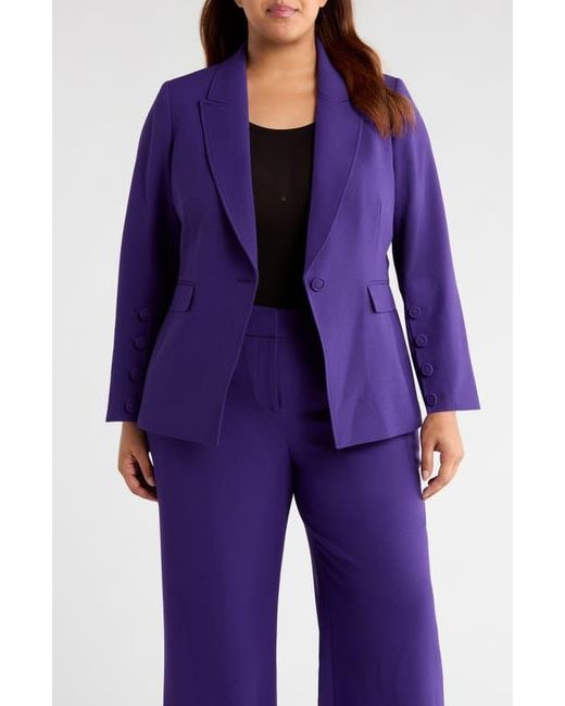 Tahari Blue One-Button Blazer