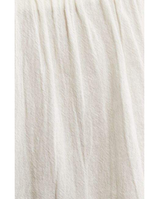 BDG Natural Smocked Waist Lace Hem Cotton Shorts