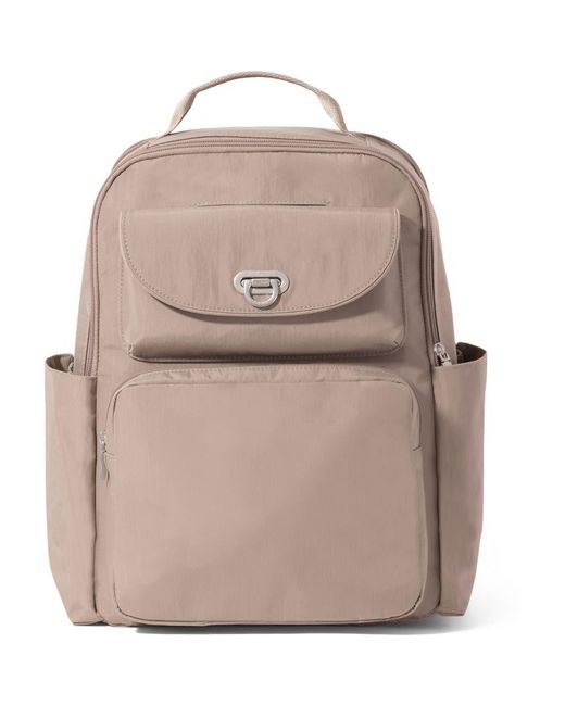 Baggallini Natural Coastal Flip Lock Laptop Backpack