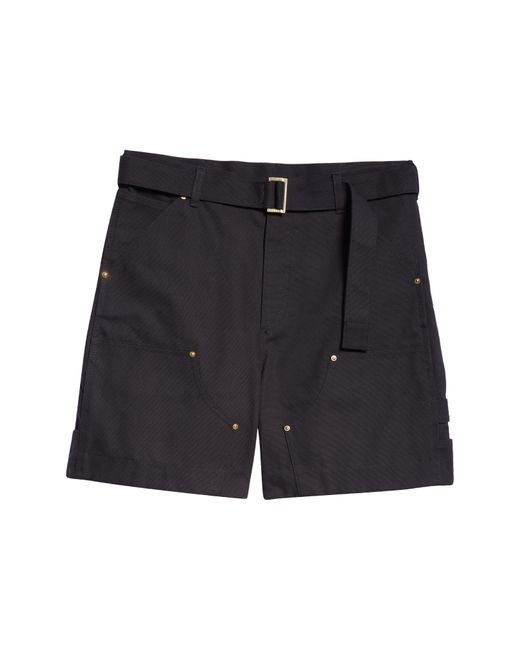 Sacai Blue Carhartt Wip Belted Cotton Canvas Shorts for men