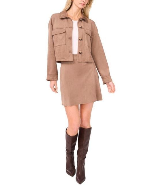 Vince Camuto Brown Faux Suede Jacket