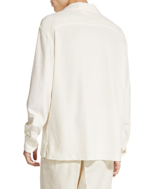 Zegna White Sponge Cotton & Silk Knit Button-up Shirt for men