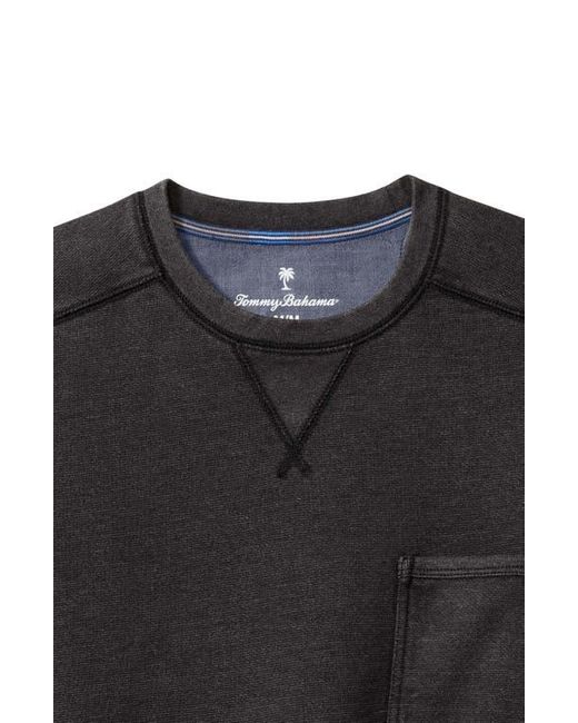 Tommy Bahama Black Cascade Faded Cotton Blend French Terry T-Shirt for men