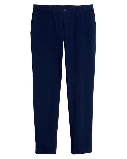 Tommy Bahama Blue Nova Weave Flat Front Performance Seersucker Pants for men