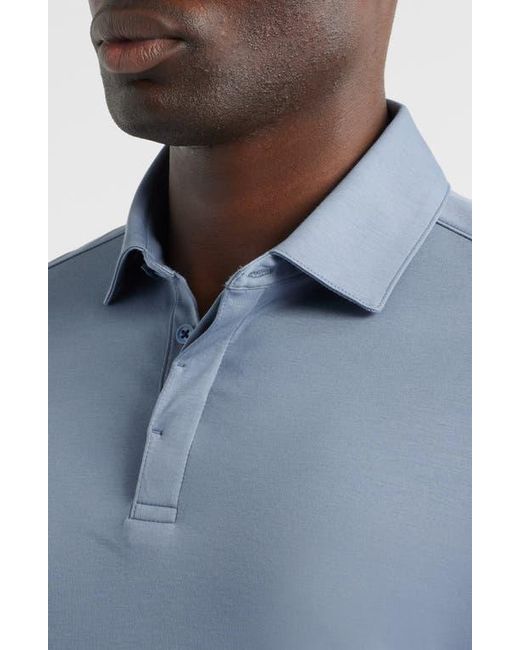 Robert Barakett Blue Georgia Solid Pima Cotton Polo for men