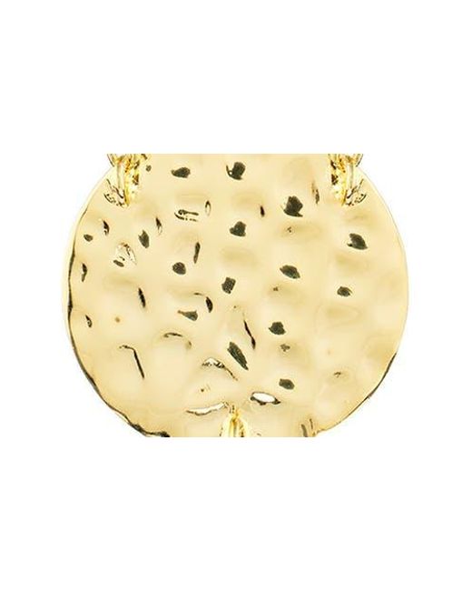 ATHRA LUXE Metallic Hammered Disc & Coin Pearl Pendant Necklace