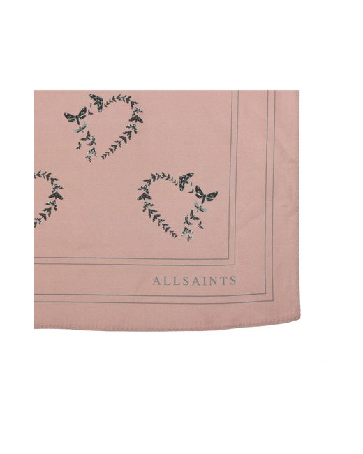 AllSaints Pink Escalera Silk Bandana
