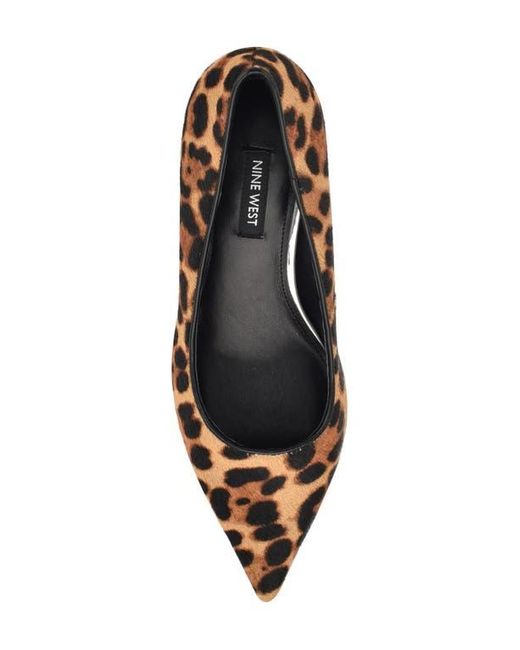 Nine West Natural Sisko Genuine Calf Hair Pointed Toe Kitten Heel Pump