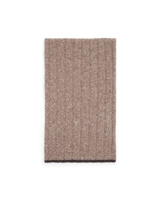 Brunello Cucinelli Brown Cashmere Knit Scarf for men