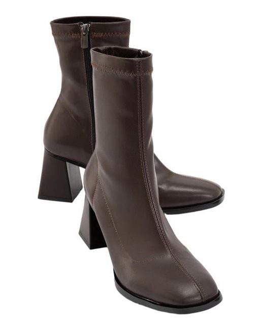 Prologue Shoes Brown Plesa Chunky Heel Boot