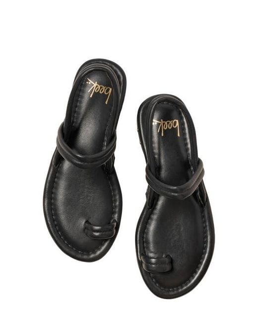 Beek Black Pavo Toe Loop Sandal