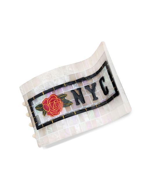 Solar Eclipse White Nyc Subway Claw Clip