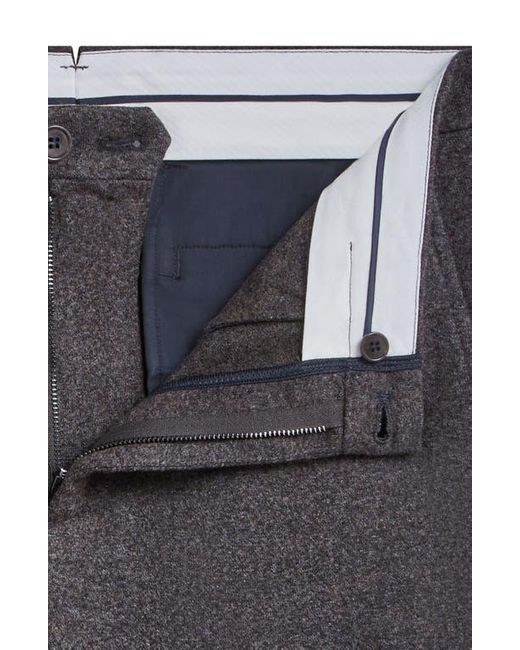 Bugatchi Blue Flat Front Wool & Cotton Blend Chino Pants for men