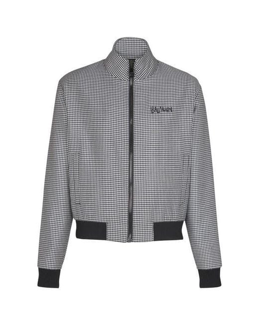 Balmain Gray Houndstooth Wool Jacket for men