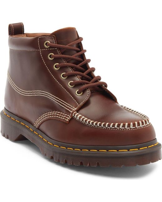 Dr. Martens Men\'s Tan Leather Chukka Boots Crewson Crazy Horse Leather Casual Chukka Boots in Dark  main image 2