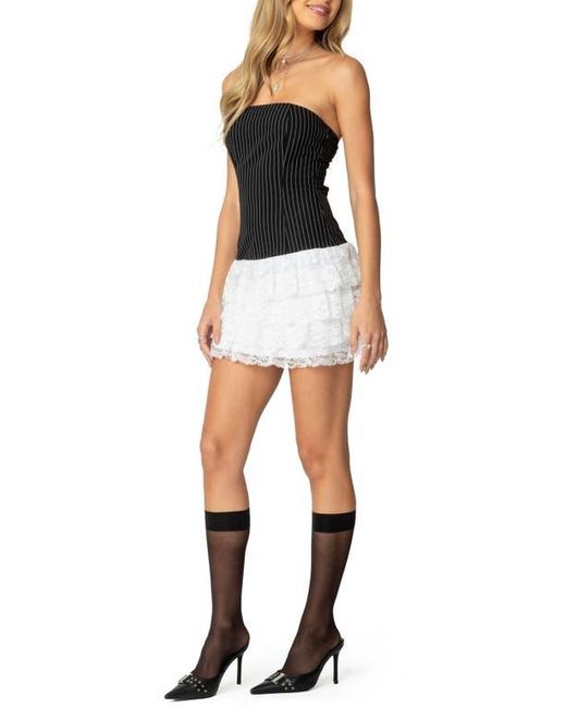 Robe Noire Sans Bretelles As U Wish - Taille M - Mini Avec Volants - Neuf Sans étiquettes