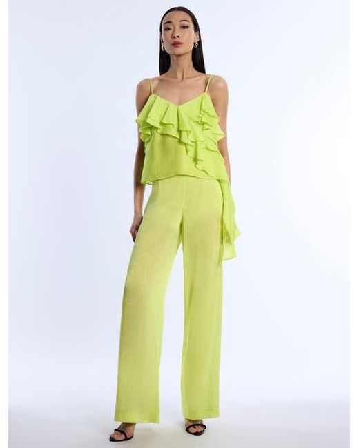 BCBGMAXAZRIA Green Flounce Cami