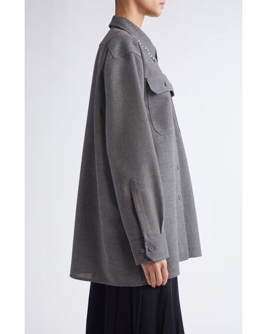 Jil Sander Gray Relaxed Fit Utility Wool Canvas Button-Up Shirt