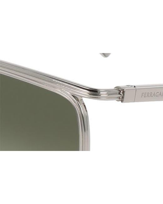 Ferragamo Green 58Mm Gradient Modified Rectangular Sunglasses