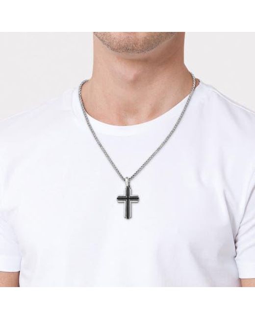 Lucky Brand Metallic Cross Pendant Necklace for men