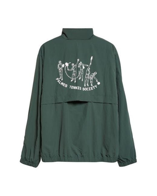 Palmes Green Practice Recycled Nylon Track Jacket for men