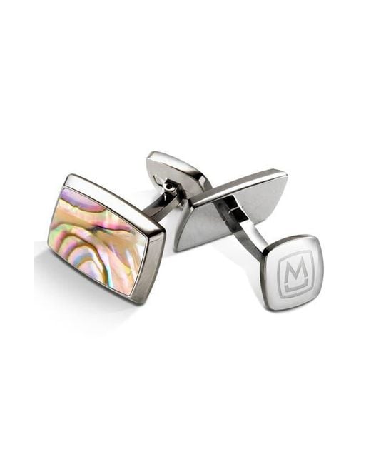 M-clip Yellow M-Clip Abalone Cuff Links for men