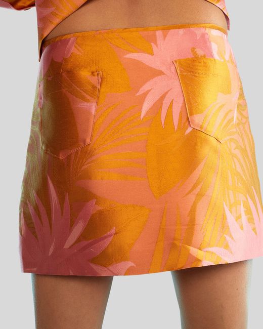Cynthia Rowley Orange Harper Jacquard Skirt