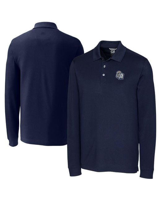 Cutter & Buck Blue San Antonio Missions Advantage Tri-blend Pique Big & Tall Long Sleeve Polo At Nordstrom for men