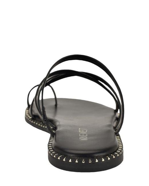 Nine West Black Digen Toe Loop Sandal