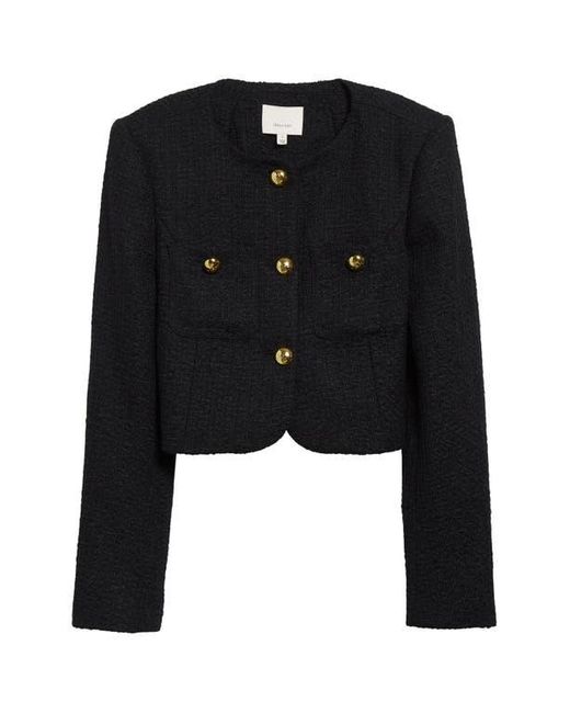 Cinq À Sept Black Auden Crop Tweed Jacket