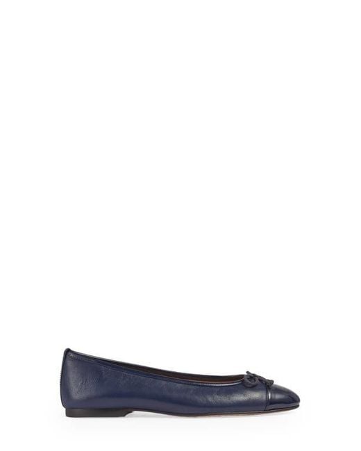 L.K.Bennett Blue Kara Cap Toe Flat