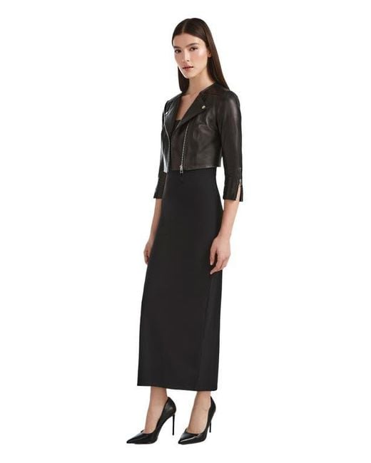 Rudsak Black Winni Cropped Leather Biker Jacket For