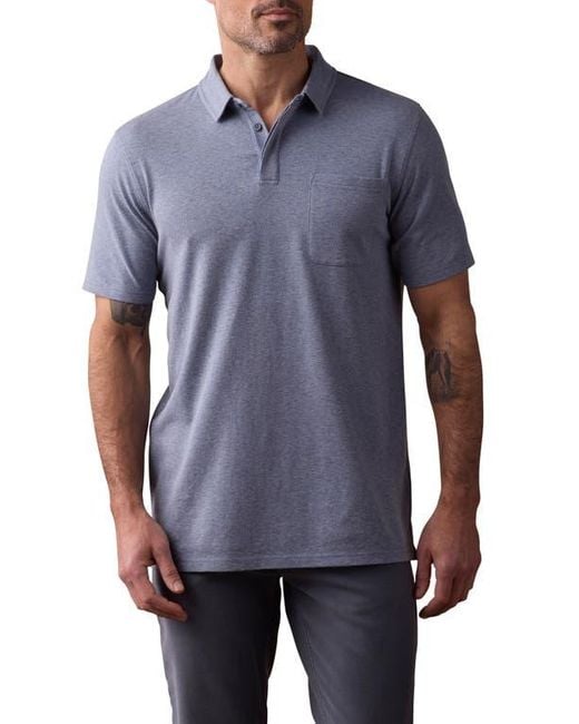 The Normal Brand Blue Active Puremeso Everyday Pocket Polo for men