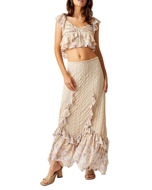 Free People Natural Now & Then Top & Skirt Set