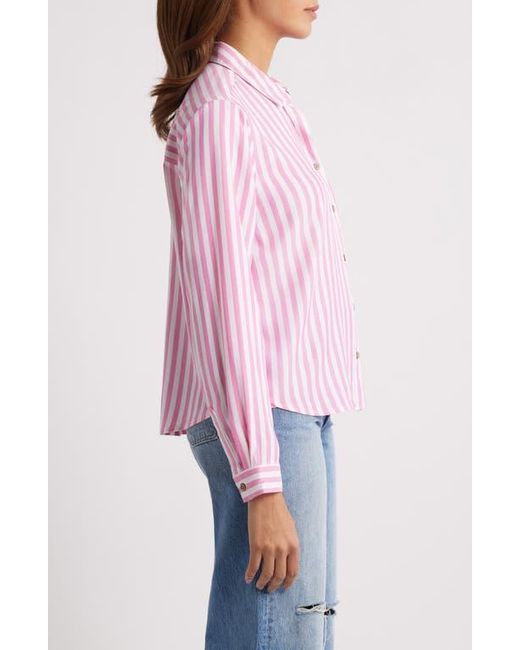 Beach Lunch Lounge Red Candace Stripe Button-Up Shirt