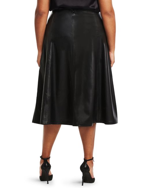 Estelle Black Ashdown Faux Leather A-line Skirt