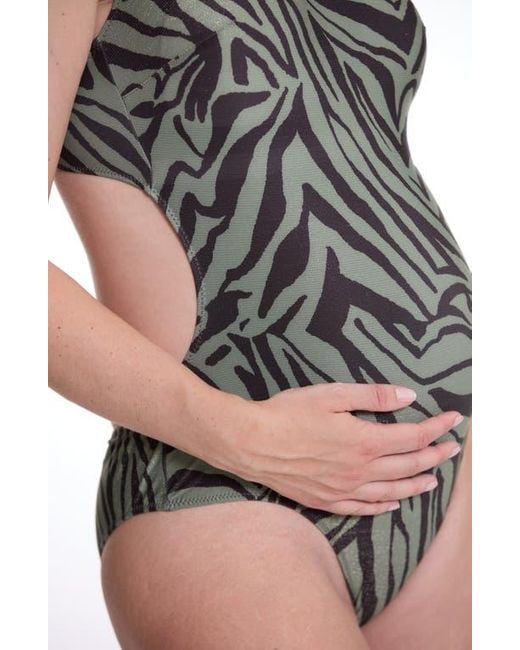 Cache Coeur Gray Safari Maternity Trikini