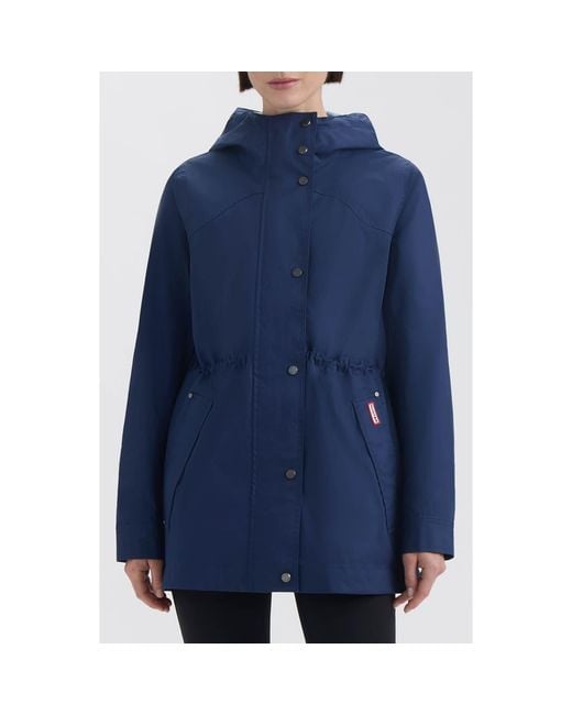 Hunter Blue Adela Hooded Waterproof Jacket