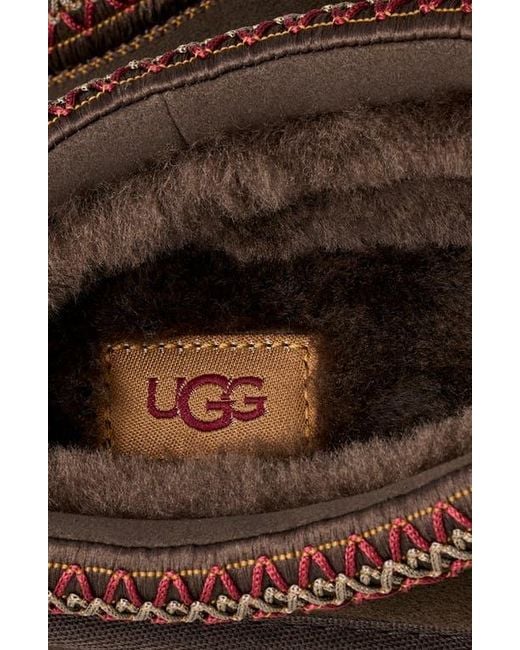 Ugg Brown Tazz Ii Genuine Shearling Lined Platform Slipper