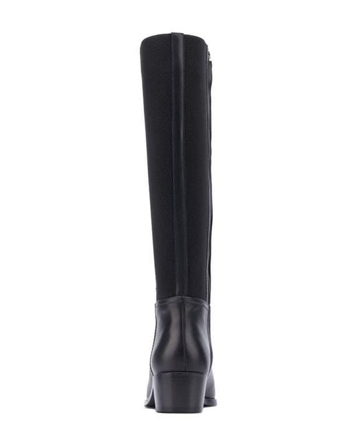 Aquatalia Black Ricarda Weatherproof Knee High Boot