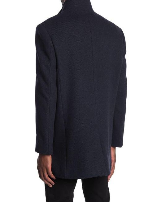 Hart Schaffner Marx Blue Genoa Wool Blend Twill Coat for men