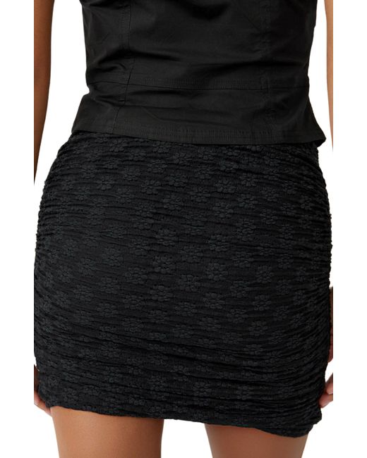 Free People Black Ona Ruched Convertible Miniskirt