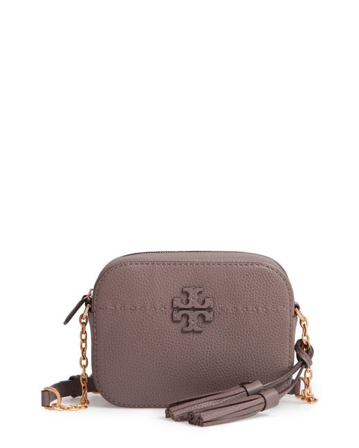 Tory Burch Leather Mcgraw Camera Bag in Pale Violet (Purple) Save 50